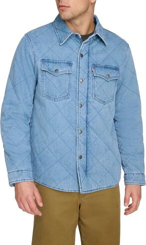 Levi's Men's Diamond Quilted Denim Shacket in Saudi Arabia