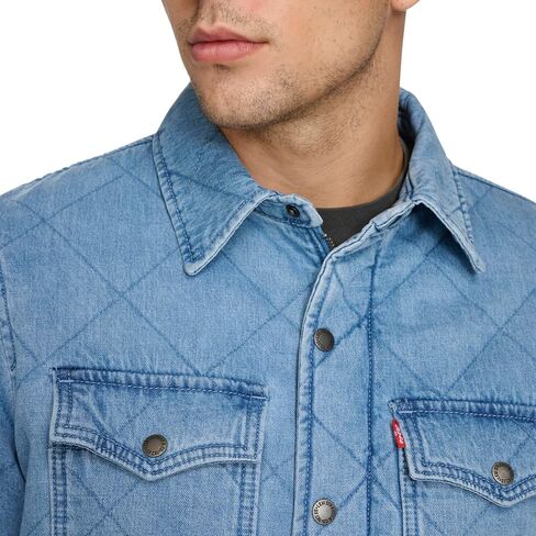Levi's Men's Diamond Quilted Denim Shacket in Saudi Arabia