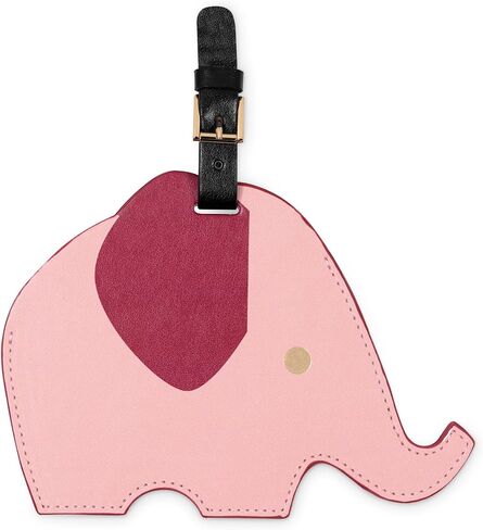 kate spade new york Round Red Vegan Leather Luggage Tag for Women, Durable Suitcase ID Tag (Elephant) in Saudi Arabia