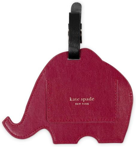 kate spade new york Round Red Vegan Leather Luggage Tag for Women, Durable Suitcase ID Tag (Elephant) in Saudi Arabia