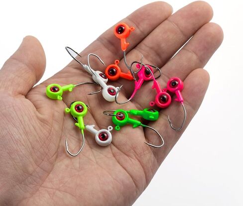 30/50-Pack Crappie Jigs Heads with 3D Eyes, Crappie Lures Hook Bass Trout Fishing Jig Head, 1/32oz 1/16oz 1/8oz Jig Heads for Fishing Freshwater in Kuwait