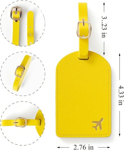 Luggage Tags for Suitcases, PU Leather Travel Tags for Luggage.(Black) in Saudi Arabia