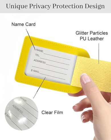 Luggage Tags for Suitcases, PU Leather Travel Tags for Luggage.(Black) in Saudi Arabia
