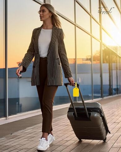 Luggage Tags for Suitcases, PU Leather Travel Tags for Luggage.(Black) in Saudi Arabia