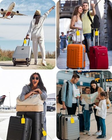 Luggage Tags for Suitcases, PU Leather Travel Tags for Luggage.(Black) in Saudi Arabia
