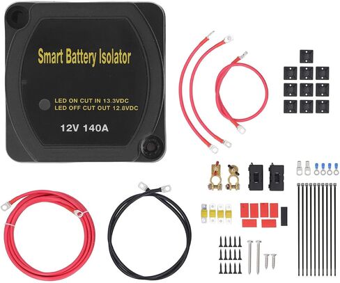 Dual Battery Isolator, VSR Relay, Split Charge Relay, Battery Management Kit, 8m DC12V 140A Auto Manual Mode LED Screen for Truck RV ATV UTV SUV Boat in Saudi Arabia