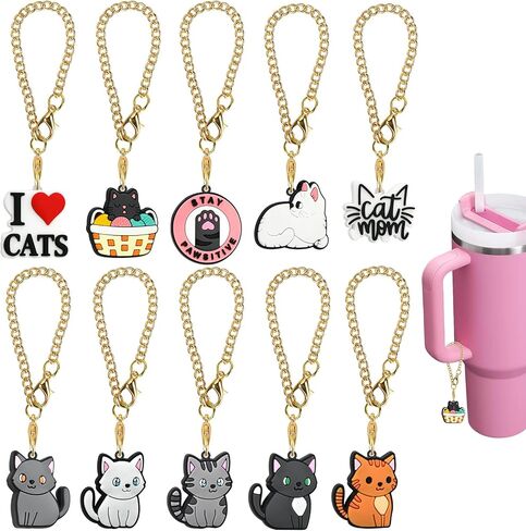Charm Accessories for Stanley Cup 10 PCS Cute Handle Charm for Tumbler Gifts for Women in Saudi Arabia