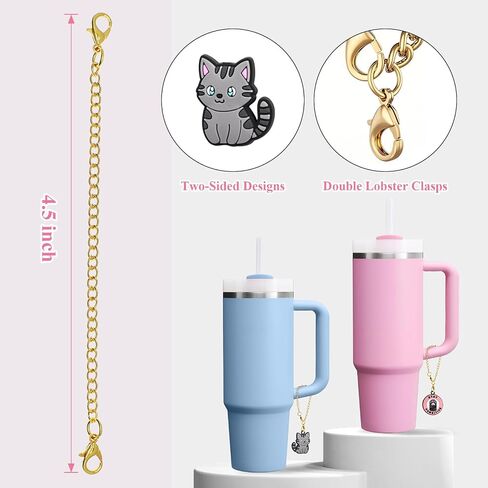 Charm Accessories for Stanley Cup 10 PCS Cute Handle Charm for Tumbler Gifts for Women in Saudi Arabia