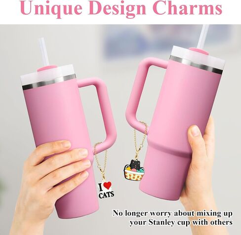 Charm Accessories for Stanley Cup 10 PCS Cute Handle Charm for Tumbler Gifts for Women in Saudi Arabia