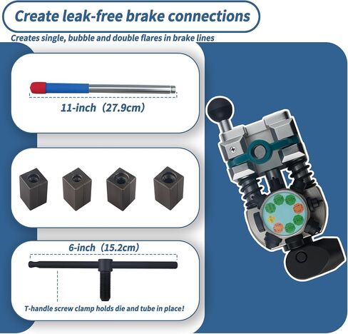 Professional Brake Line Flaring Tool 45 Degree Set Single, Bubble, Double Flare Tool Kit for Steel, Copper Tube in Saudi Arabia