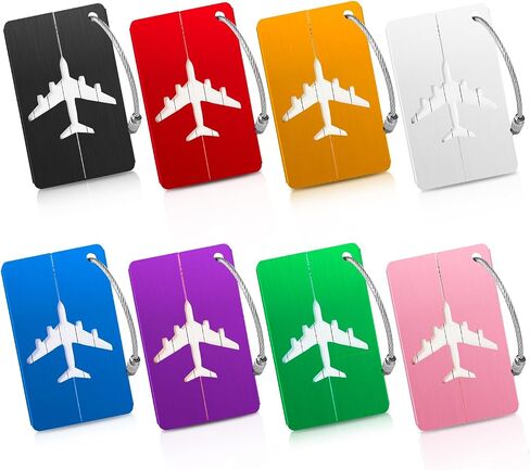Luggage Tags for Suitcases Aluminum 6 Pack with Stainless Steel Loop, Suitcase Tags with Name ID Card Perfect to Quickly Spot Travel Essentials Backpacks Bags Baggage in Saudi Arabia