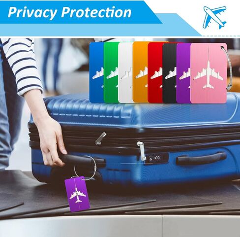 Luggage Tags for Suitcases Aluminum 6 Pack with Stainless Steel Loop, Suitcase Tags with Name ID Card Perfect to Quickly Spot Travel Essentials Backpacks Bags Baggage in Saudi Arabia