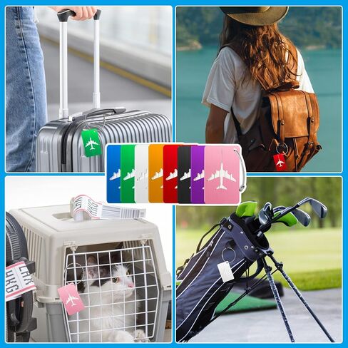 Luggage Tags for Suitcases Aluminum 6 Pack with Stainless Steel Loop, Suitcase Tags with Name ID Card Perfect to Quickly Spot Travel Essentials Backpacks Bags Baggage in Saudi Arabia