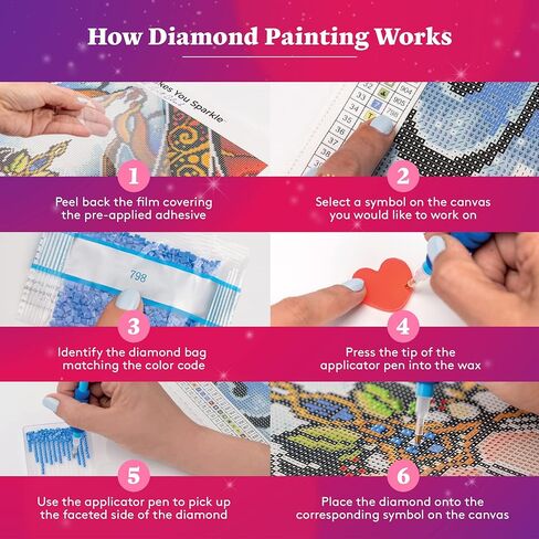 مجموعة طلاء ألماس لزينة عيد الميلاد من DIAMOND ART CLUB، حرف يدوية ممتعة للبالغين، قماش فني ماسي دائري للمبتدئين، 9 بوصة × 9 بوصة (22.8 سم × 22.8 سم) in Kuwait