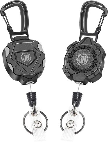 6 Pieces Retractable Badge Holder Set,Heavy Duty Retractable Keychain with Zinc Alloy Carabiner，2 Breakaway Lanyards and 2 ID Card Holders,31.5 Steel Cord,9 oz Rebound in Kuwait