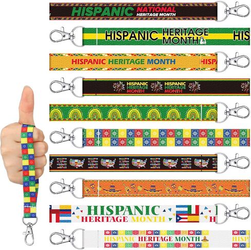 Sureio 60 Pcs Hispanic Heritage Month Lanyard Keychains Gifts Bulk National Latin American Party Favors National Hispanic Heritage Month Decorations Party Supplies in Saudi Arabia