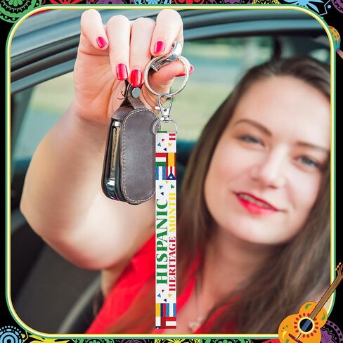 Sureio 60 Pcs Hispanic Heritage Month Lanyard Keychains Gifts Bulk National Latin American Party Favors National Hispanic Heritage Month Decorations Party Supplies in Saudi Arabia