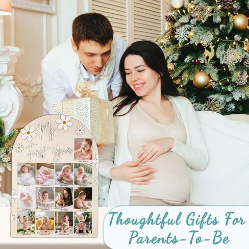 My First Year Photo Frame, Photo Display Board First Birthday Decorations for Girls, 1st Birthday Photo Banner Picture Board for Photos, 12 Month Photo Banner for Wall Keepsake First Year Pictures Display Wall in Saudi Arabia