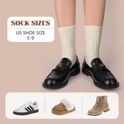 4-6 أزواج جوارب دافئة من الصوف ميرينو للنساء ، والمشي لمسافات طويلة الجوارب الحذاء الحرارية المريحة لفريق الشتاء وعيد الميلاد in Kuwait