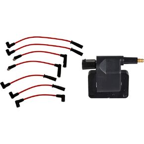 ENA Wire Set with 1 Round Ignition Coil Pack Compatible with Jeep 1991 1992 1993 1994 1995 1996 1997 Cherokee Grand Cherokee Comanche Wrangler 4.0L Replacement for UF97 in Kuwait
