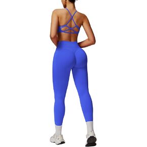 ABOCIW مجموعات تجريب للنساء 2 قطعة سلس عالية الخصر Scunch بعقب رفع طماق Strappy الرياضة البرازيلي ملابس الصالة الرياضية in Saudi Arabia