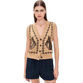MOON RIVER Women's Camel Sweater Vest in Saudi Arabia