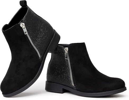 FabKids Girls Ankle Boots Short Booties Side Zipper Riding Boot Low Heels Dress Boot Shoes for Kids in Kuwait