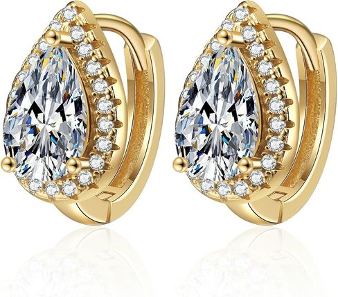 S925 Sterling Silver 1ct Pear Diamond Hoop أقراط ، D-Color VVS1 ، هدية جميلة للاحتفال بعروس الزفاف in Saudi Arabia