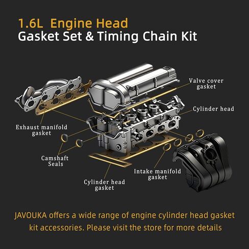 MLS Engine Head Gasket Set with Bolts Fit for Mini Cooper R56 Hatchback 2007-2008, Fit for Mini Cooper R55 R56 2009-2012, for 1.6L L4 DOHC Turbo N14B16C, N14B16A, OE# 9815416 ES72451 in Saudi Arabia