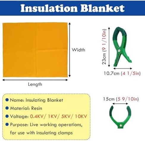 High Voltage Insulation Blanket - Non-Slip Electrical Mat for Power Stations, Cable Laying & Factory Use, Insulating Protection Kit (400V, 80x100cm / 31.5x39.4 inches) in Kuwait