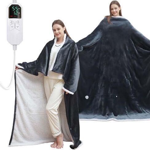 50"X70" Snugama Heated Blanket, Wearable Heated Blanket with Foot Pocket, 6 Heat Settings, Smart Heating, Multi-Scene Use, for Family (1Pcs) in Saudi Arabia