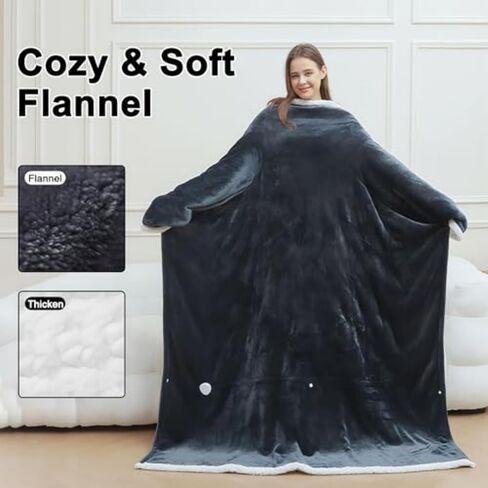50"X70" Snugama Heated Blanket, Wearable Heated Blanket with Foot Pocket, 6 Heat Settings, Smart Heating, Multi-Scene Use, for Family (1Pcs) in Saudi Arabia