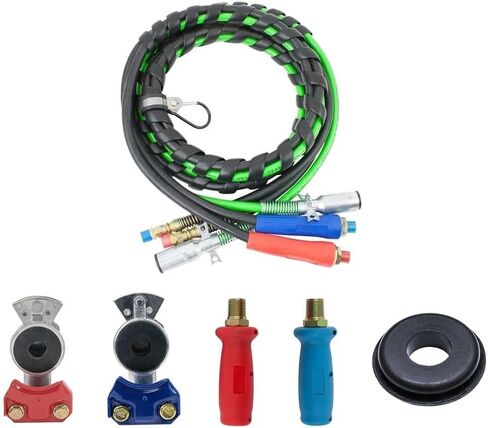MyTee Products 15 ft 3-in-One ABS Air Lines with Aluminium Emergency & Service Gladhands ، poly extensions and OEM 10028 Rubber Seal in Saudi Arabia