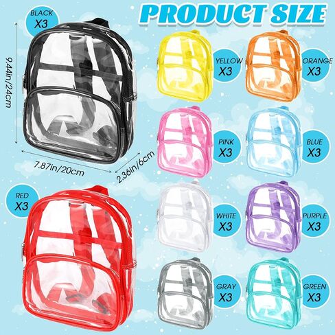 Aliceset Clear Backpack Backpack Ballk Broof Prackpress Protparent Colorful Colorful Attivities Cits for Women Men (9 Inch ، 100 pcs) in Kuwait