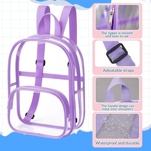 Aliceset Clear Backpack Backpack Ballk Broof Prackpress Protparent Colorful Colorful Attivities Cits for Women Men (9 Inch ، 100 pcs) in Kuwait