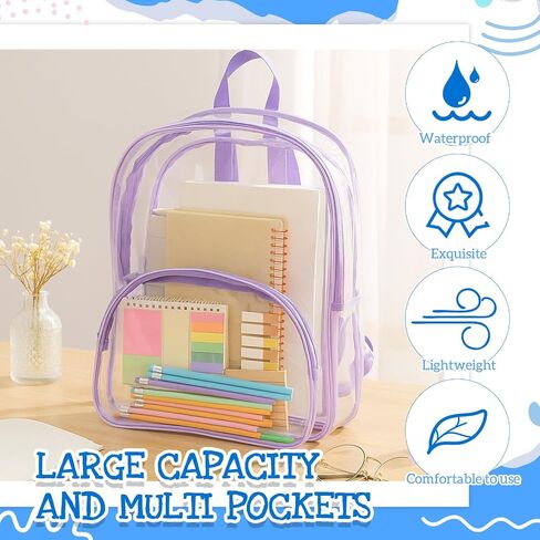 Aliceset Clear Backpack Backpack Ballk Broof Prackpress Protparent Colorful Colorful Attivities Cits for Women Men (9 Inch ، 100 pcs) in Kuwait