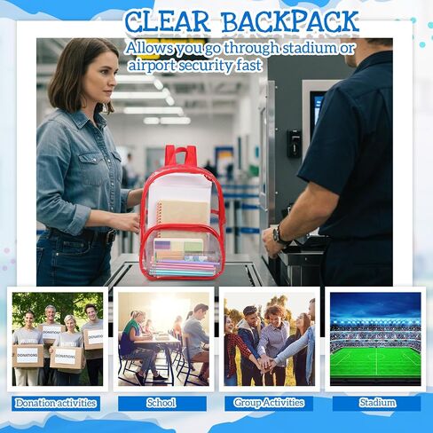 Aliceset Clear Backpack Backpack Ballk Broof Prackpress Protparent Colorful Colorful Attivities Cits for Women Men (9 Inch ، 100 pcs) in Kuwait