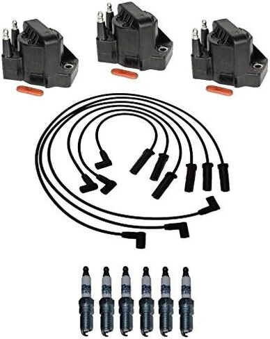Ignition Wires 3 Coils 6 Spark Plugs Kit For Buick LeSabre 3.8L V6 99-05 in Saudi Arabia