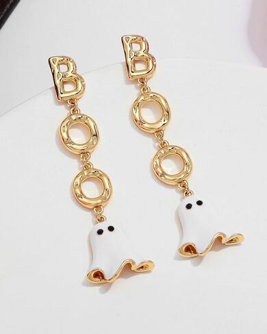 Halloween Earrings for Women Bat Pumpkin Black Cat Witch Hat Skull Earrings Costume Party Jewelry in Kuwait