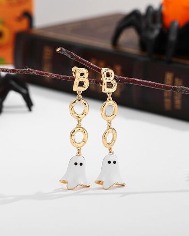 Halloween Earrings for Women Bat Pumpkin Black Cat Witch Hat Skull Earrings Costume Party Jewelry in Kuwait