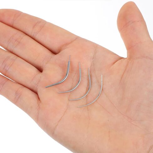 4 Pcs Piercing Taper,Flat Back Earring Insertion Tool Piercing Taper Insertion Tool 14g 16g 18g 20g Curved Earring Threader Tool Suitable for Ears/Nose/Navel/Lips/Eyebrows in Saudi Arabia