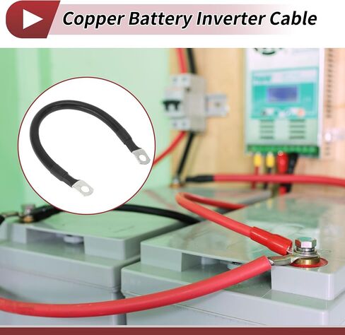 1 Pc Battery Inverter Cable Battery Cable 5/16" Lug 1/0 AWG Gauge 4FT Red Tinned Copper in Saudi Arabia