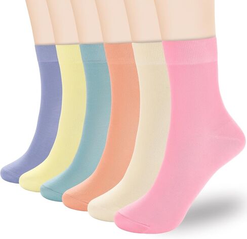 Corlap Women's Thin Aver Coled Socks - 6pairs Cotton Disual Bootie Dress Dress Socks -Gift Box in Kuwait