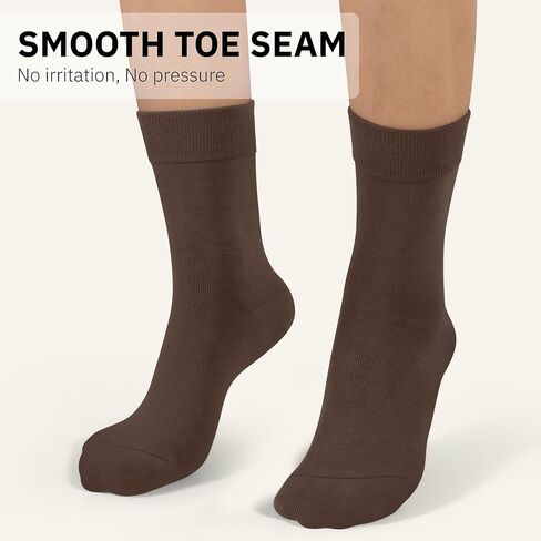 Closemate Womens Calf Crew Socks Soft Cotton و Lightweight Black White Fall Color 5 أزواج in Kuwait