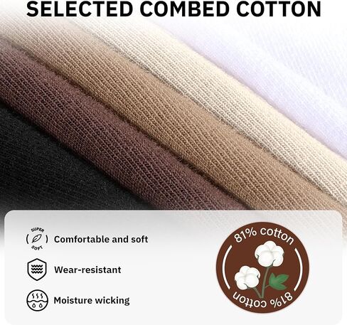 Closemate Womens Calf Crew Socks Soft Cotton و Lightweight Black White Fall Color 5 أزواج in Kuwait