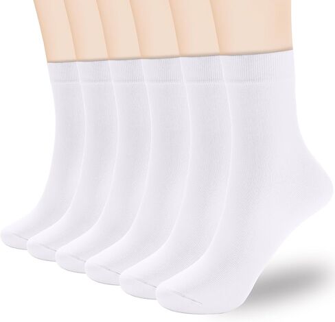 Corlap Women's Thin Above Ankle Socks - 6Pairs Cotton Casual Bootie Dress Crew Socks-Gift Box in Kuwait