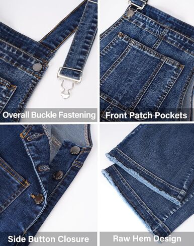 roswear Women’s Denim Overalls Loose Fit Stretchy Baggy Overall Bib Wide Leg Casual Jean Jumpsuits in Saudi Arabia