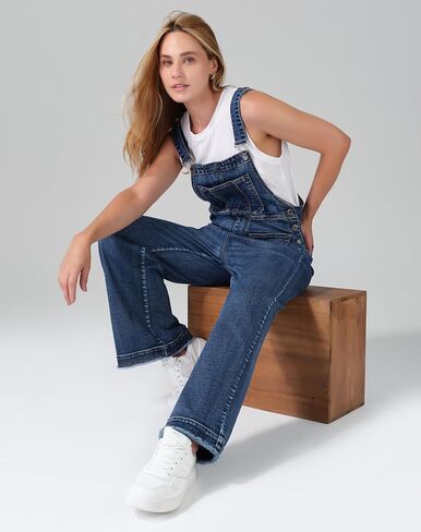 roswear Women’s Denim Overalls Loose Fit Stretchy Baggy Overall Bib Wide Leg Casual Jean Jumpsuits in Saudi Arabia