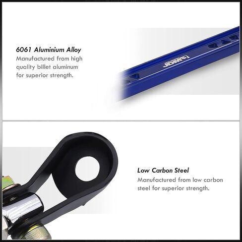 AJP Distributors JDM Sport Rear Upper Suspension Aluminum C-Pillar Strut Bar Tie Brace Blue Compatible/Replacement For Integra DC2 Civic EG EK 1992 1993 1994 1995 1996 1997 1998 1999 2000 in Saudi Arabia