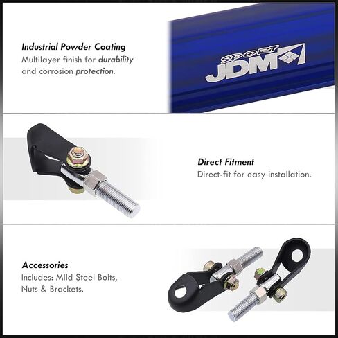 AJP Distributors JDM Sport Rear Upper Suspension Aluminum C-Pillar Strut Bar Tie Brace Blue Compatible/Replacement For Integra DC2 Civic EG EK 1992 1993 1994 1995 1996 1997 1998 1999 2000 in Saudi Arabia